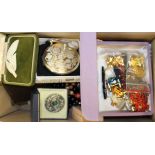 LOT OF MIXED COSTUME JEWELLERY
including some early 20th century examples (1 box)