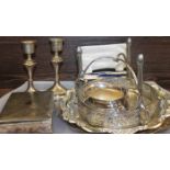 PAIR OF SILVER CANDLESTICKS,