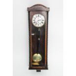 19TH CENTURY SIMULATED ROSEWOOD VIENNA REGULATOR CLOCK
with enamel Roman dial and brass faced