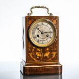 FRENCH 19TH CENTURY ROSEWOOD AND MARQUETRY MANTEL CLOCK
the face engraved 'Laine a Paris',