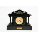 LATE 19TH CENTURY FRENCH SLATE MANTEL CLOCK 
makers Edward Ewen of Paris,