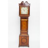 VICTORIAN OAK INLAID LONGCASE CLOCK
maker William Lines of Warwick,