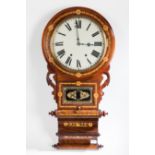 AMERICAN PARQUETRY ROSEWOOD DROP DIAL WALL CLOCK
makers Jerome and Co,