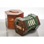 VICTORIAN 48-BUTTON ROSEWOOD CONCERTINA
of hexagonal form,