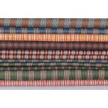 NINE TYPES OF STRIPED ENGLISH FABRIC
including a group of three wool fabrics,