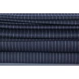 TWO TYPES OF NAVY AND WHITE PINSTRIPE ENGLISH SUIT FABRICS
made by Joseph Hirst of Huddersfield,