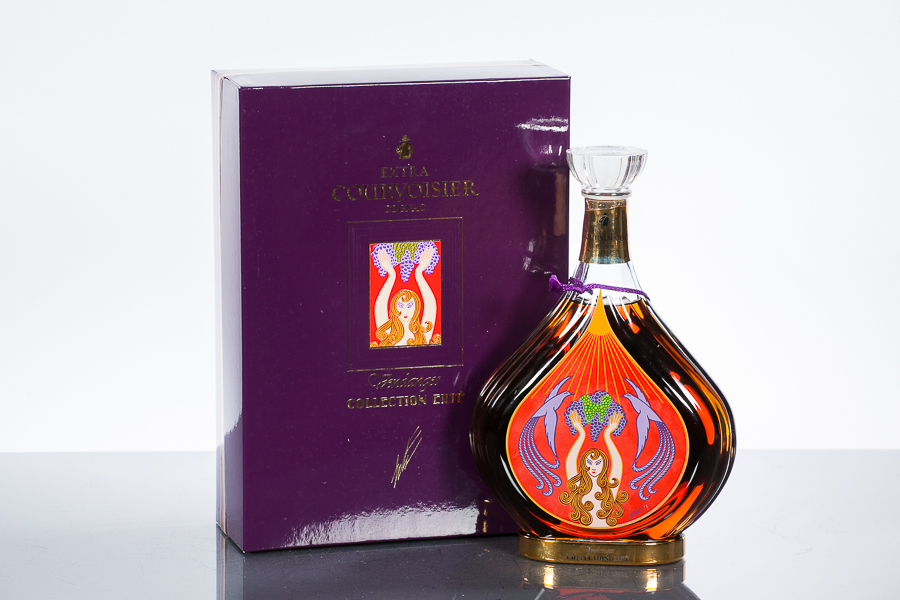 COURVOISIER VENDAGES COLLECTION ERTE NO 2 Cognac, France. Serial No e 4050. 75cl, 40% volume, in