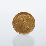 VICTORIAN GOLD SHIELD-BACKED SOVEREIGN DATED 1869