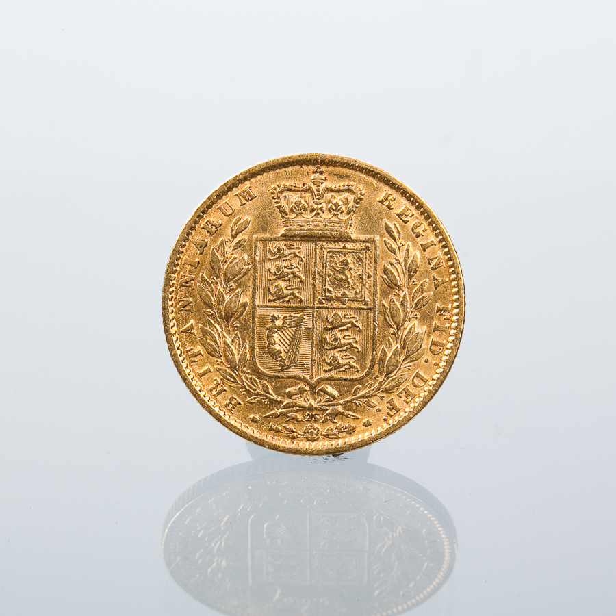 VICTORIAN GOLD SHIELD-BACKED SOVEREIGN DATED 1869 - Image 2 of 2