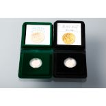 GROUP OF TWO BOXED ELIZABETH II  GOLD PROOF SOVEREIGNS dated 1980 and 1982; both with capsule,