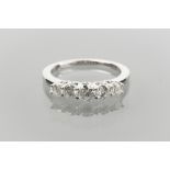 DIAMOND FIVE STONE RING 
set with stones totalling approximately 1.