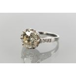 DIAMOND SOLITAIRE RING
the old cushion cut diamond of approximately 3.