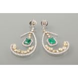 PAIR OF IMPRESSIVE EMERALD,