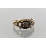 GEORGE IV MOURNING RING
the bezel with central section of woven hair under crystal,