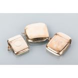 GROUP OF THREE NINE CARAT GOLD VESTA CASES
all hallmarked, 53.