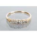 VICTORIAN DIAMOND FIVE STONE RING
the five graduated diamonds totalling approximately 0.