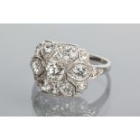 ORNATE EDWARDIAN DIAMOND RING
the bezel set with old brilliant cut diamonds totalling approximately