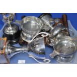 FIVE SILVER PLATED TROPHY CUPS
all awarded as prizes of music,