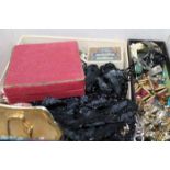 JOB LOT OF VINTAGE COSTUME JEWELLERY
including beads, chains, necklaces, bracelets,