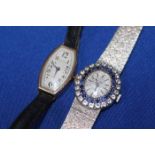 LADY'S ROLLED GOLD GROSVENOR COCKTAIL WATCH
the white dial with stylised Arabic numerals,