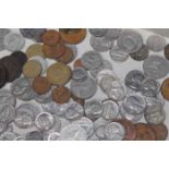 COLLECTION OF WORLD COINS
including Liberty Quarters, Dimes, British One Pennies,