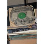 HIS MASTERS VOICE VINTAGE GRAMOPHONE
together with a group of vintage records,