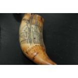 FIVE REPRODUCTION SCRIMSHAW ITEMS
a reproduction resin walrus tusk engraved with 'Ship James Allen'