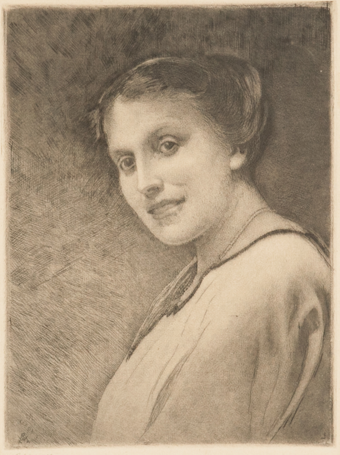 ROBERT WEIR ALLAN RSW RWS NEAC (SCOTTISH 1852 - 1942), 
PORTRAIT OF A WOMAN
etching, - Image 2 of 2