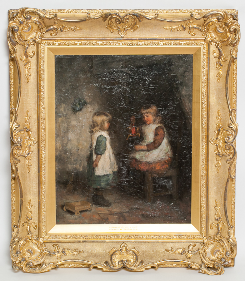 ROBERT GEMMELL HUTCHISON RSA RSW (SCOTTISH 1855 - 1936),
CHILDHOOD HAPPY DAYS
oil on canvas,