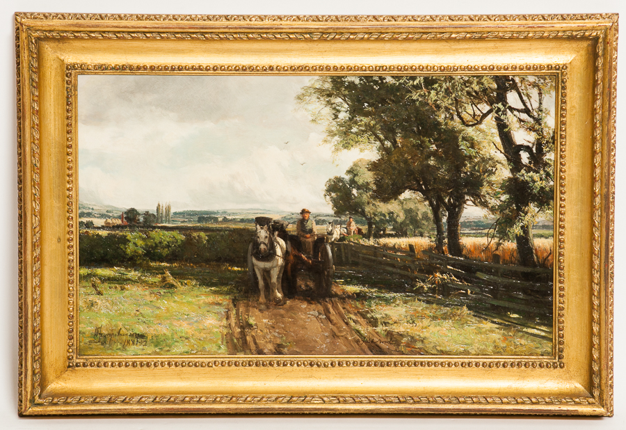 DAVID FARQUARSON ARSA RSW ROI ARA (SCOTTISH 1839 - 1907),A FIELD LOAD oil on canvas, signed,