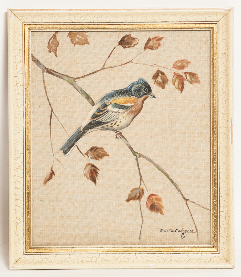 * RALSTON GUDGEON RSW (SCOTTISH 1910 - 1984),
BRAMBLE FINCH
watercolour on linen,