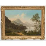 JOHN KNOX (SCOTTISH 1778 - 1845), THE ROAD HOME, LOCH KATRINE oil on canvas 52cm x 72cm Framed Note: