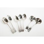 THREE SCOTTISH GEORGE III TABLE SPOONS
all with engraved and initialled handles,