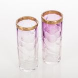 PAIR OF ART NOUVEAU MOSER AMETHYST FLASHED GLASS SPILL VASES 
circa 1895,