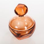 ART DECO STYLE MOSER GLASS LIDDED ROUND BOX
designed by Rudolf Eschler in 1934, made circa 1950,