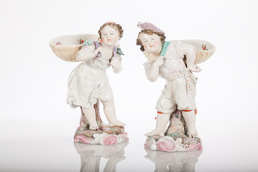 PAIR OF 19TH CENTURY RUDOLSTADT PORCELAIN FIGURES OF CHILDREN
modelled as a boy and female figure