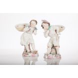 PAIR OF 19TH CENTURY RUDOLSTADT PORCELAIN FIGURES OF CHILDREN
modelled as a boy and female figure