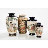 COLLECTION OF 19TH CENTURY SATSUMA VASES
each of baluster form;