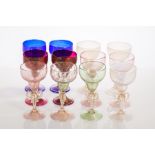 SET OF TWELVE EARLY 20TH CENTURY ITALIAN MURANO GLASS GOBLETS
in the manner of Salviati,