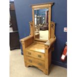 EDWARDIAN ART NOUVEAU OAK DRESSING CHEST 
with pierced stylised designs,