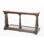 EARLY 20TH CENTURY WALNUT KNEELING ALTAR 
with supporting spiral columns,