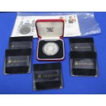 COMMEMORATIVE TUVALU SILVER PROOF COIN
together with five Jubilee Mint silver proof coins and a