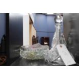 CRYSTAL DECANTER WITH STOPPER, ANOTHER,