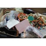 LARGE LOT OF COSTUME JEWELLERY
including beads, faux pearls, brooches, earrings etc.