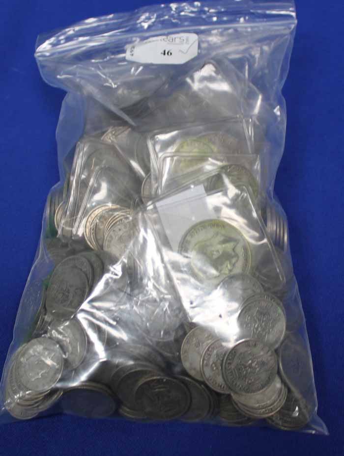 LARGE COLLECTION OF BRITISH PRE-1947 SILVER COINS
including a crown dated 1935;