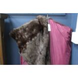 LADY'S BROWN MINK FUR COAT
with bracelet length sleeves, approximate UK size 10, approximately 61.