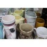 COLLECTION OF WHISKY JUGS, TANKARDS, ETC.
including Wade, Spode, West German pottery, etc.