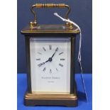 20TH CENTURY BRASS CASED CARRIAGE CLOCK
by Matthew Norman London, platform escapement,