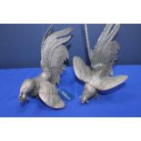 PAIR OF PEWTER FIGHTING COCK TABLE PIECES
modelled as the two fighting with ech other,