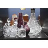 LARGE CRYSTAL DECANTER
together with smaller crystal decanters and caithness glass